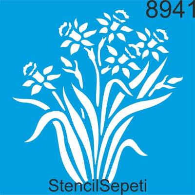 Çiçek Deseni - Stencil Şablon - 1