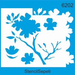 Çiçek Deseni - Stencil Şablon - StencilSepeti