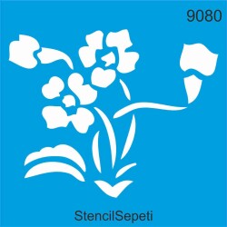 Çiçek Deseni - Stencil Şablon - StencilSepeti
