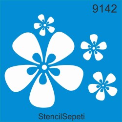Çiçek Deseni - Stencil Şablon - StencilSepeti