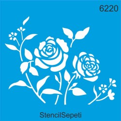 Çiçek Deseni - Stencil Şablon - StencilSepeti