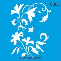 Çiçek Deseni - Stencil Şablon - StencilSepeti