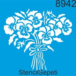 Çiçek Deseni - Stencil Şablon - StencilSepeti