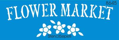 Çiçek Pazarı - Stencil Boyama Şablonu - 1