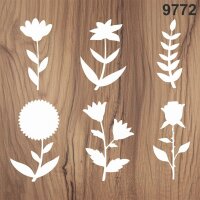 Çiçekler - Stencil Boyama Şablonu - 2