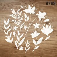 Çiçekler Ve Yapraklar - Stencil Boyama Şablonu - 2