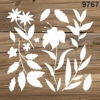 Çiçekler Ve Yapraklar - Stencil Boyama Şablonu - 2