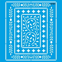 Çiçekli Duvar Deseni - Stencil Boyama Şablonu - StencilSepeti