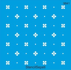 Çiçekli Duvar Deseni - Stencil Desen Şablonu - StencilSepeti