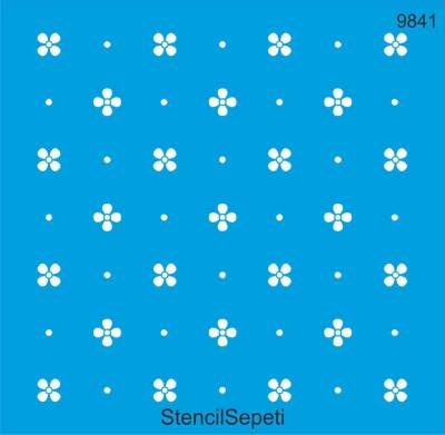 Çiçekli Duvar Deseni - Stencil Desen Şablonu - 1