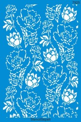 Çiçekli Duvar Deseni - Stencil Şablon - StencilSepeti