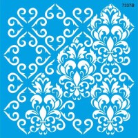 Çiçekli Duvar Deseni - Stencil Şablonu - StencilSepeti