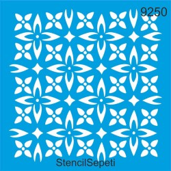 Çiçekli Geometrik Desen - StencilSepeti