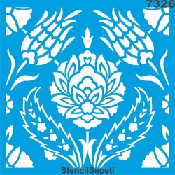 Çiçekli Göbek Deseni - Stencil Şablon - StencilSepeti