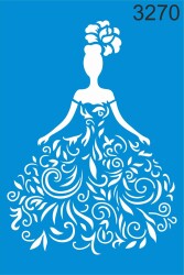 Çiçekli Kadın - Karma Stencil Boyama Şablonu - StencilSepeti