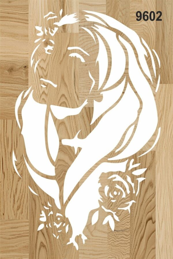 Çiçekli Kadın - Stencil Sepeti - 2