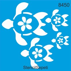 Çiçekli Kaplumbağalar - StencilSepeti