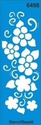 Çiçekli Kenar Deseni - Stencil Şablon - StencilSepeti