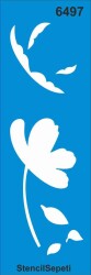 Çiçekli Kenar Deseni - Stencil Şablon - StencilSepeti