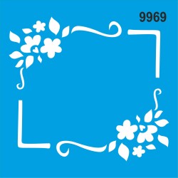 Çiçekli Köşe Deseni - Stencil Sepeti - 1