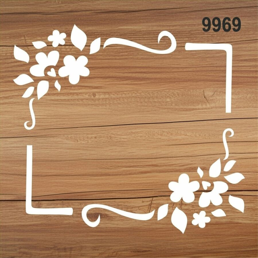 Çiçekli Köşe Deseni - Stencil Sepeti - 2
