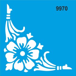 Çiçekli Köşe Deseni - Stencil Sepeti - StencilSepeti