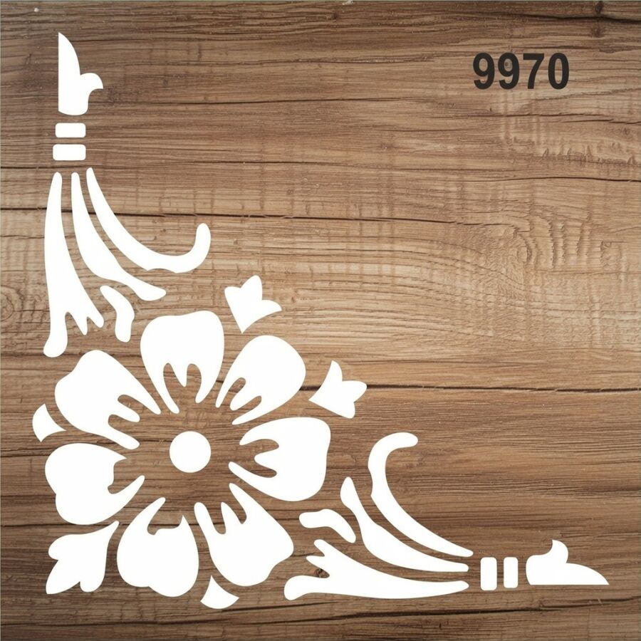 Çiçekli Köşe Deseni - Stencil Sepeti - 2