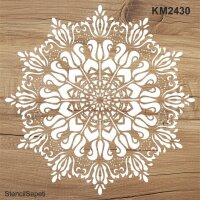 Çiçekli Mandala Deseni - Stencil Boyama Şablonu - 2