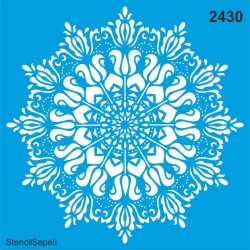 Çiçekli Mandala Deseni - Stencil Desen Şablonu - StencilSepeti
