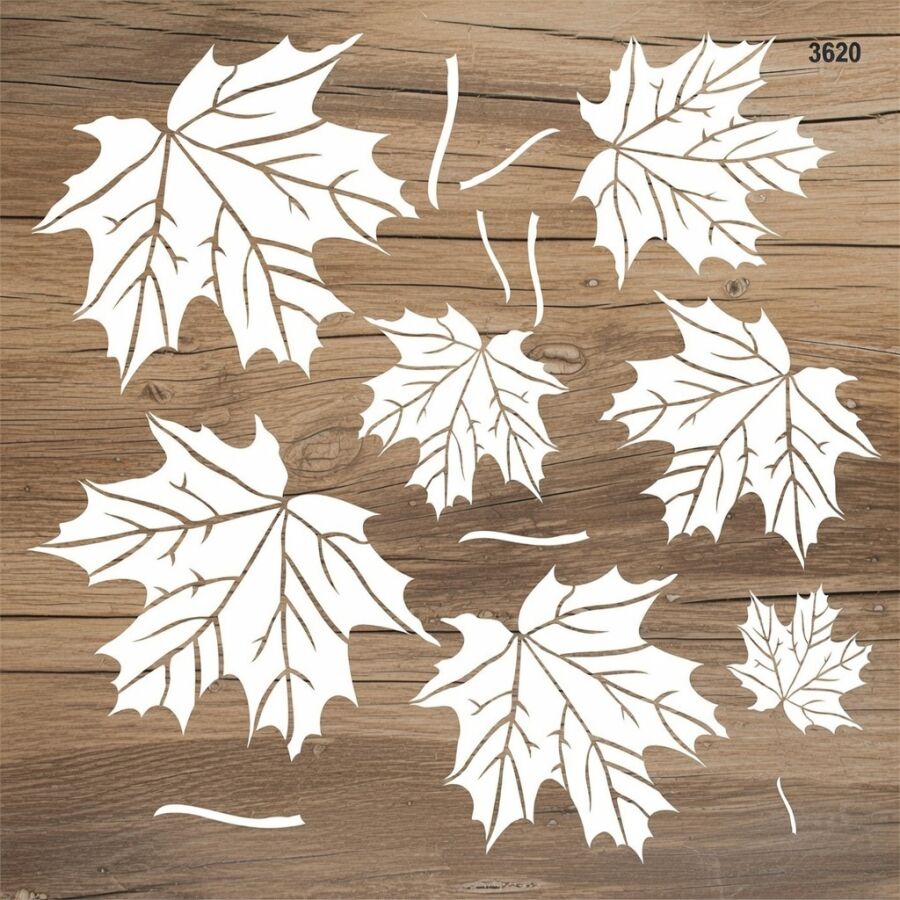 Çınar Yaprağı - Stencil Boyama Şablonu - 2