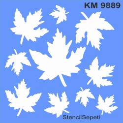 Çınar Yaprağı Deseni - Stencil Boyama Şablonu - StencilSepeti