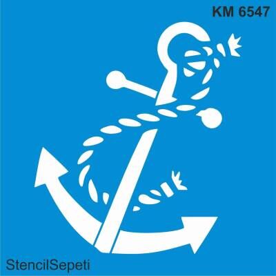 Çıpa Deseni - Stencil Boyama Şablonu - 1