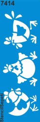 Civcivli Kenar Deseni - Stencil Şablon - StencilSepeti