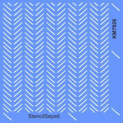 Çizgili Duvar Deseni - Stencil Boyama Şablonu - StencilSepeti
