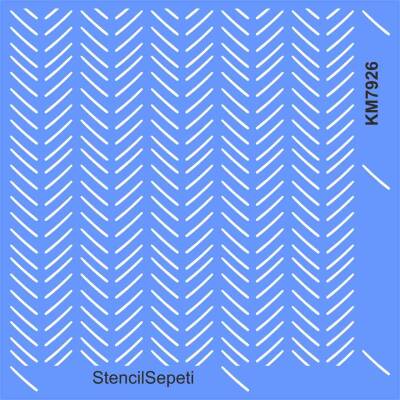 Çizgili Duvar Deseni - Stencil Boyama Şablonu - 1
