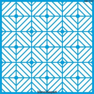 Çizgili Duvar Deseni - Stencil Boyama Şablonu - 1