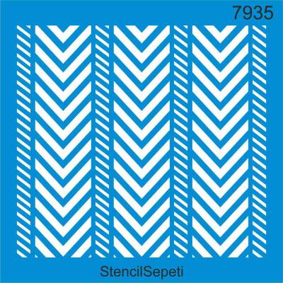 Çizgili Duvar Deseni - Stencil Şablon - 1