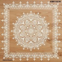 Dairesel Damask Desen - Stencil Boyama Şablonu - 2