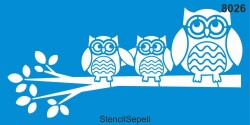 Daldaki Baykuşlar - StencilSepeti
