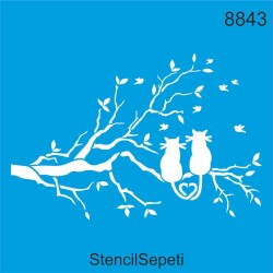 Daldaki Kediler - StencilSepeti