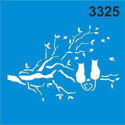 Daldaki Kediler - Stencil Boyama Şablonu - StencilSepeti