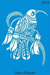 Daldaki Kuş Deseni - Stencil Boyama Şablonu - StencilSepeti
