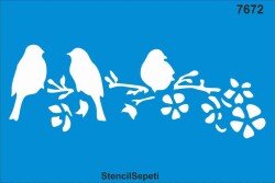 Daldaki Kuşlar - StencilSepeti