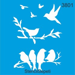 Daldaki Kuşlar - StencilSepeti