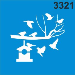 Daldaki Kuşlar - Stencil Boyama Şablonu - StencilSepeti
