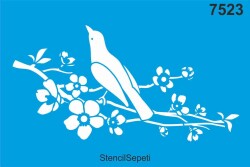 Daldaki Kuşlar - Stencil Desen Şablonu - StencilSepeti