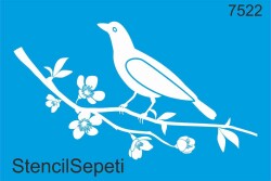 Daldaki Kuşlar - Stencil Desen Şablonu - StencilSepeti