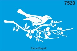 Daldaki Kuşlar - Stencil Desen Şablonu - StencilSepeti
