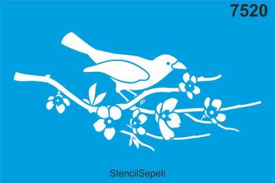 Daldaki Kuşlar - Stencil Desen Şablonu - 1