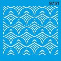 Dalgalı Geometrik Desen - Stencil Boyama Şablonu - StencilSepeti